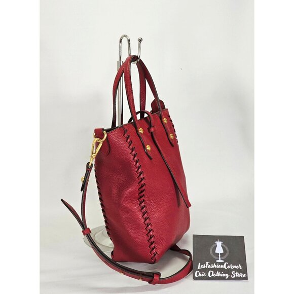 Annabel Ingall Women's Red Leather Ella Whipstitch Tote Bag Medium 2001 - Picture 11 of 15